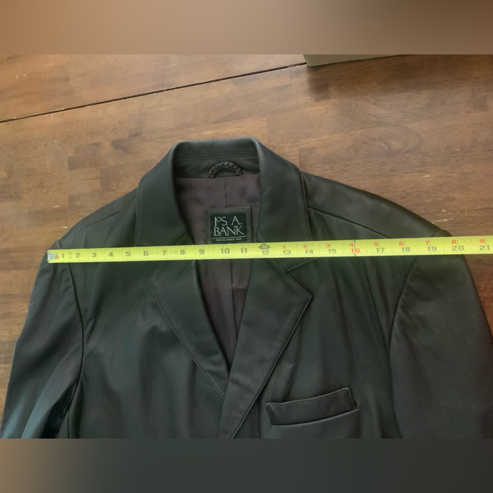 Jos A.Bank Brown Lambskin Leather Blazer - Picture 9 of 10